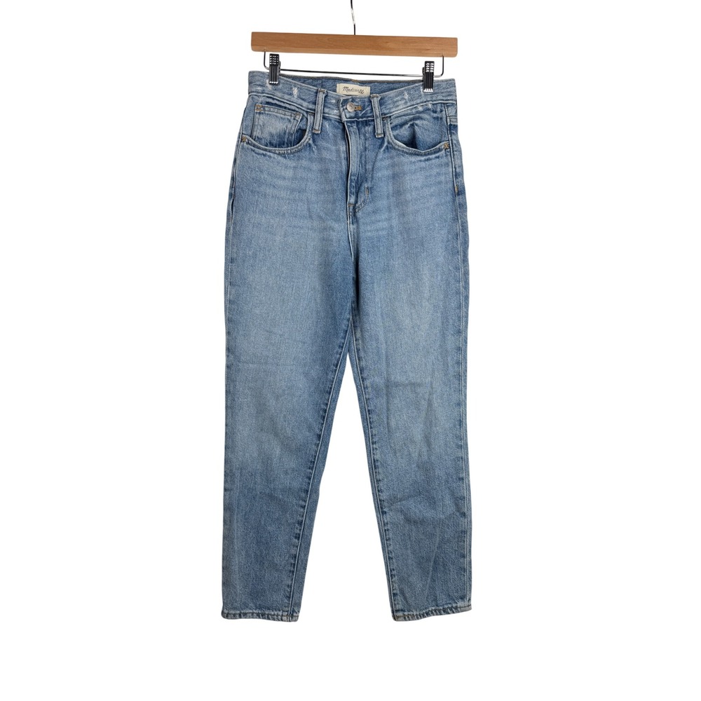 Madewell Women's High Rise Tapered Leg The Mom Jean size 25 Light Blue Denim